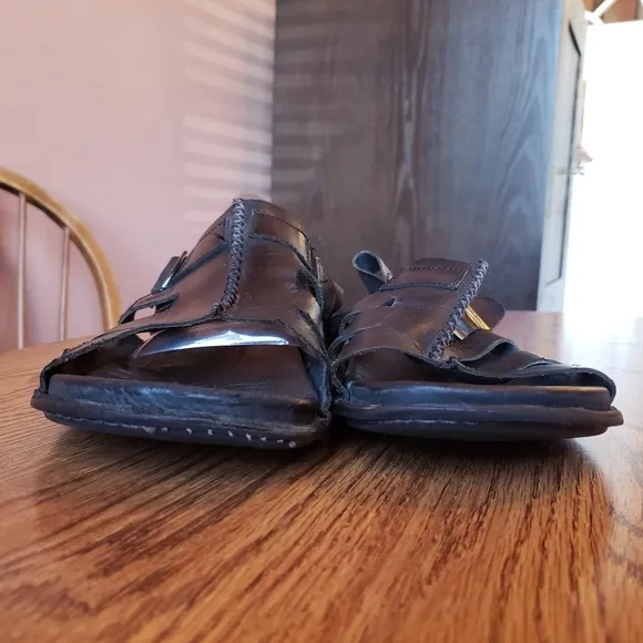 Keen Black Leather Sandals Gladiator Comfort 10.5