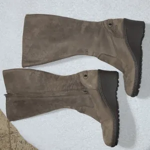 Keen Brown Nubuck Tall Wedge Boots Women's Boots Size 6.5