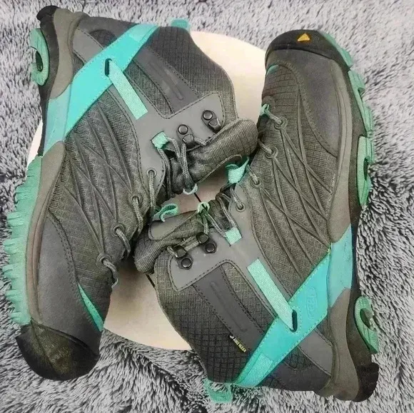 KEEN Magnet Pool Green MARSHALL MID WP Short Lace up BOOTS Womens US 10.5