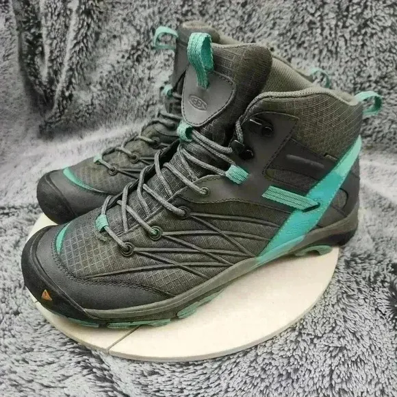 KEEN Magnet Pool Green MARSHALL MID WP Short Lace up BOOTS Womens US 10.5