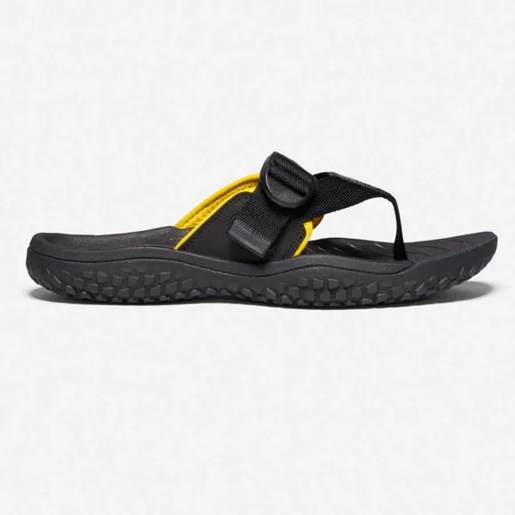 Keen Mens Solr Post Sandals Flip Flops Black &amp; Gold