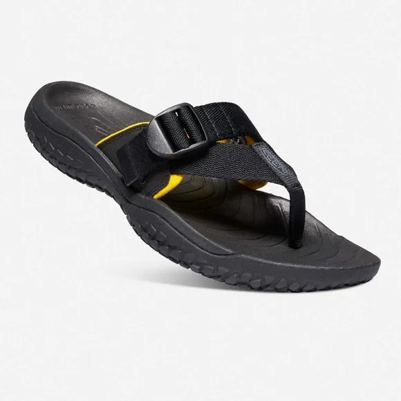 Keen Mens Solr Post Sandals Flip Flops Black &amp; Gold