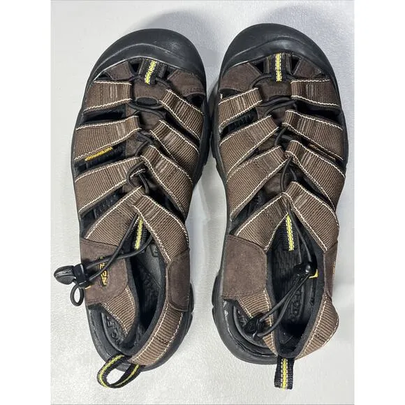 Keen Newport H2 Sandals Mens 9 Water Hiker Slip On Shoes Brown &amp; Yellow