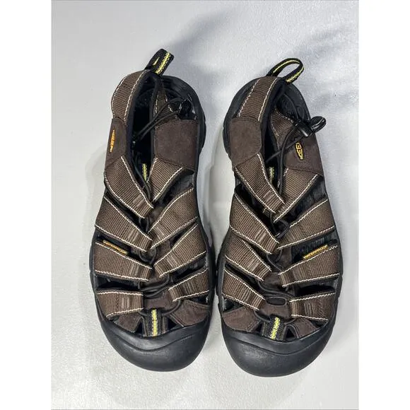 Keen Newport H2 Sandals Mens 9 Water Hiker Slip On Shoes Brown &amp; Yellow