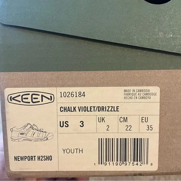 Keen Newport H2O Chalk Violet Water Shoes NEW Size 3