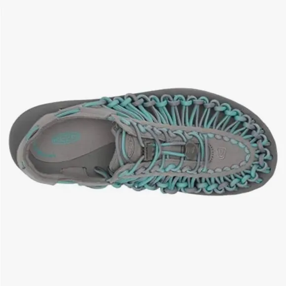 Keen Uneek Women’s Sandals Teal Gray Paracord Bungee Water Sport Hiking Size 8