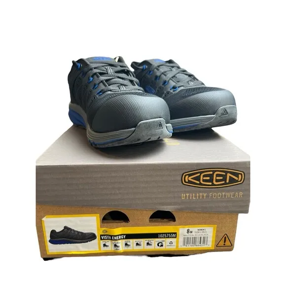 KEEN UTILITY WOMEN'S SIZE 8M VISTA ENERGY CARBON TOE WORK SHOES,BLACK