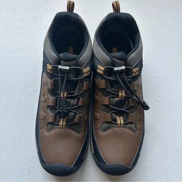 Keen woman’s  Waterproof Leather Hiking Elastic Lace-up Shoes Brown