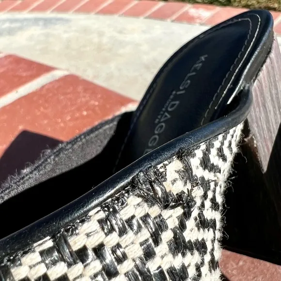 Kelsi Dagger Brooklyn Cosmo Black Sandal Block Heel Mules Size 8