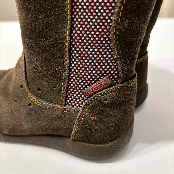 Kid's KEEN Punky‎ Brown Leather Suede Tall Boots US Size 9