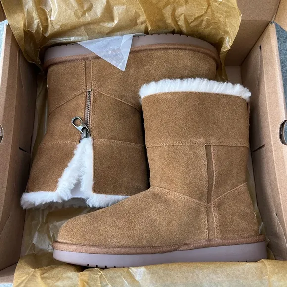 Koolaburra by UGG Aribel Little Girls Short Winter Boots Chestnut Brown Size 3