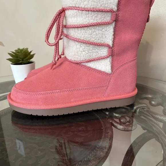 KOOLABURRA BY UGG Girls Youth Michon Short Boots Size 2 Pink Suede New!‎