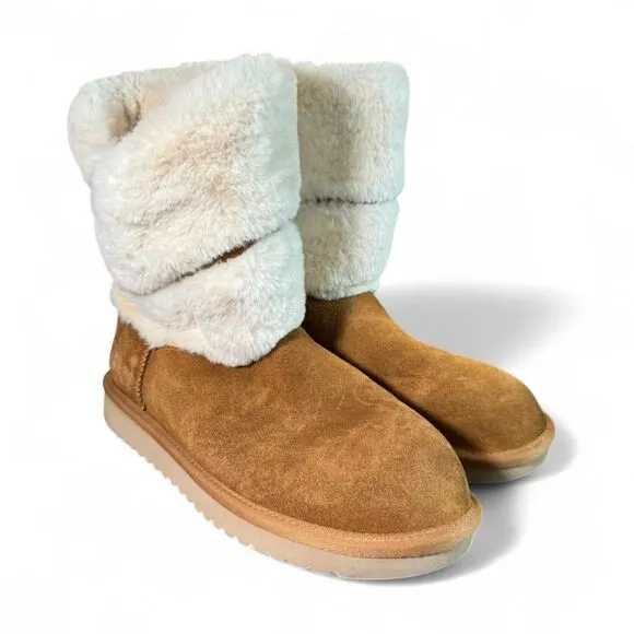 Koolaburra by UGG Women's Chestnut Dezi Short Booties Suede Boots Size 8