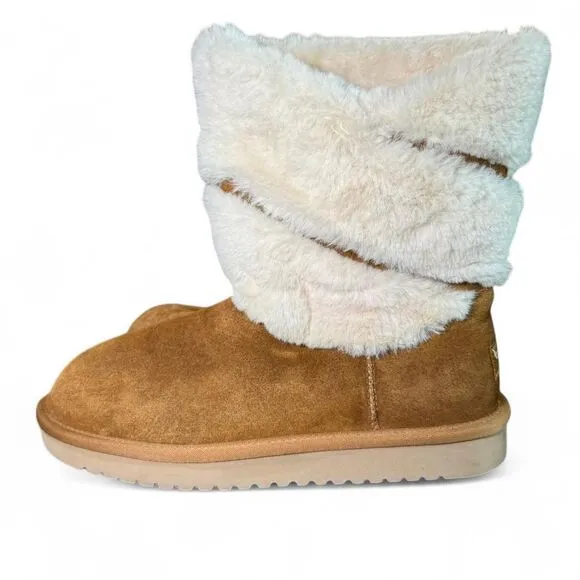 Koolaburra by UGG Women's Chestnut Dezi Short Booties Suede Boots Size 8