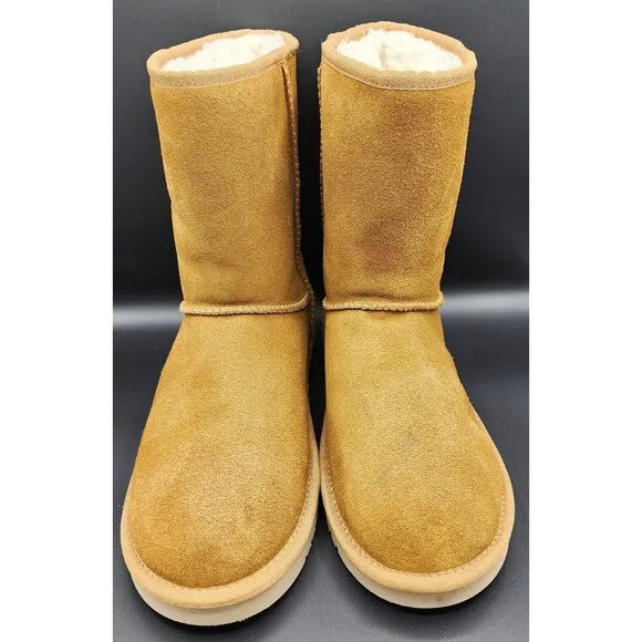 Koolaburra by UGG Womens Sz 10 Chestnut 1017090 Koola Short Suede Boots Pre Ownd