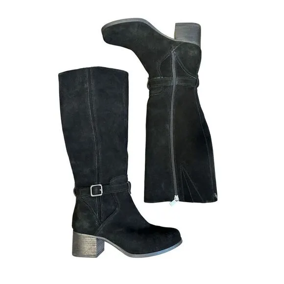 Koolaburra UGG Madeley Tall Black Suede Boots, Women’s 7 Size Zip