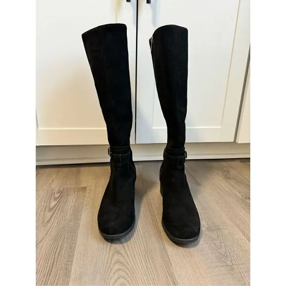 Koolaburra UGG Madeley Tall Black Suede Boots, Women’s 7 Size Zip