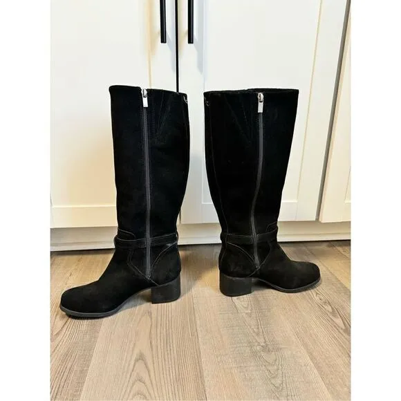Koolaburra UGG Madeley Tall Black Suede Boots, Women’s 7 Size Zip