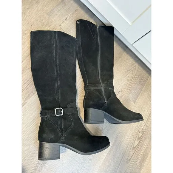 Koolaburra UGG Madeley Tall Black Suede Boots, Women’s 7 Size Zip