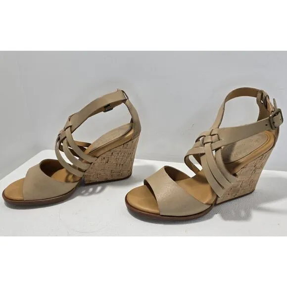 Kork Ease Adelaide Leather Cork Wedge Sandals K36402 Womens size 6 EUC