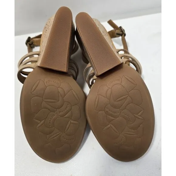 Kork Ease Adelaide Leather Cork Wedge Sandals K36402 Womens size 6 EUC