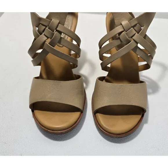 Kork Ease Adelaide Leather Cork Wedge Sandals K36402 Womens size 6 EUC
