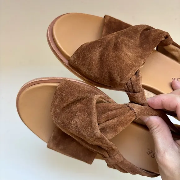 Kork-Ease Slide on Brown Suede Sandals Sz 6M