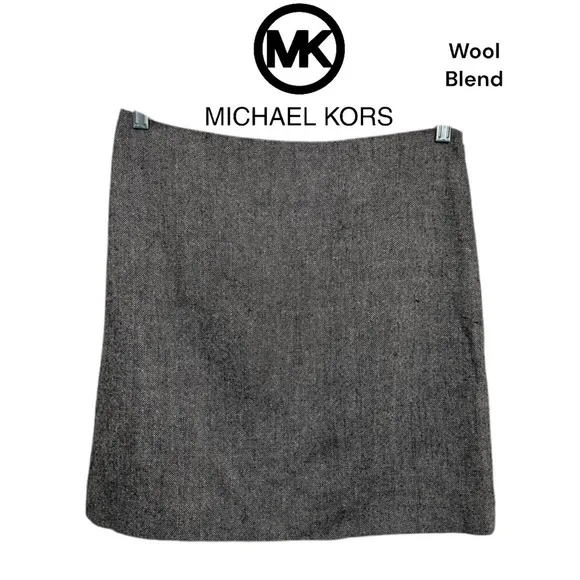 KORS by Michael KORS (NWOT) Wool Blend Fully Lined Tweed Skirt Size 10