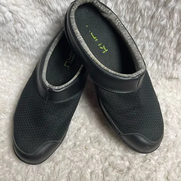 Kuru Draft Plantar Fasciitis Mens Black Comfort Walking Mules Sandals SZ11