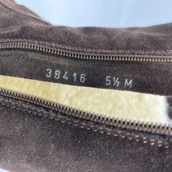 La Canadienne Elena Waterproof Wedge Bootie Shearling Lined Brown Size 5.5 M