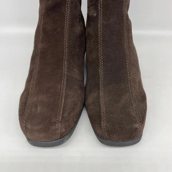 La Canadienne Elena Waterproof Wedge Bootie Shearling Lined Brown Size 5.5 M