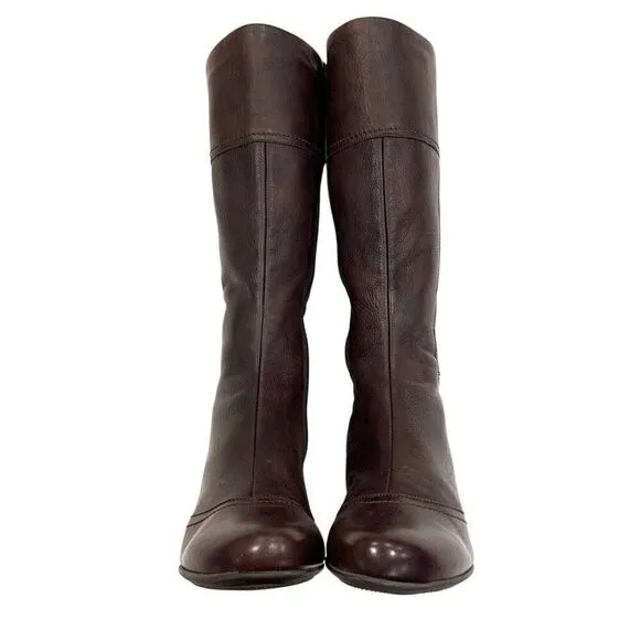 LA CANADIENNE Low Heel Tall Leather Boots