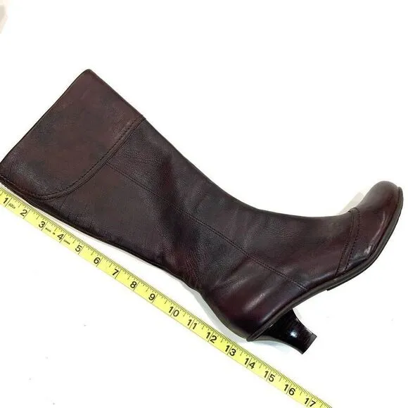 LA CANADIENNE Low Heel Tall Leather Boots