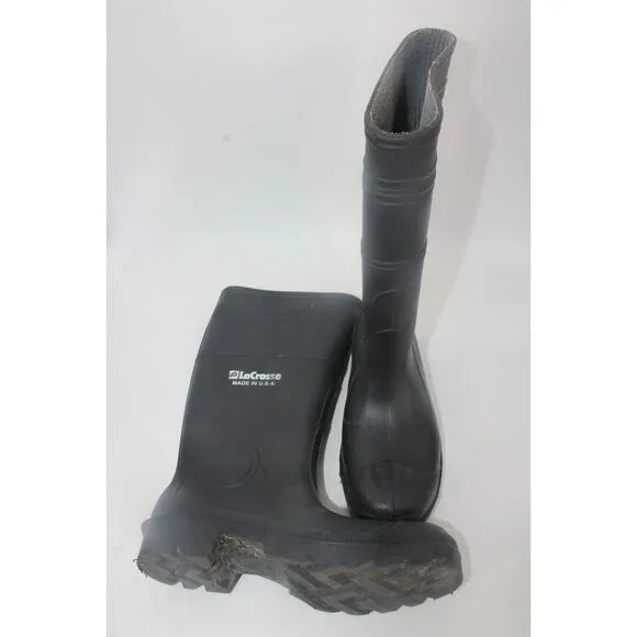 Lacrosse  Tall  Black  Rubber Boots  Fishing Muck Waterproof USA  Size Mens 10