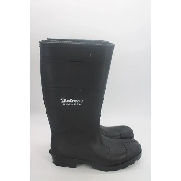 Lacrosse  Tall  Black  Rubber Boots  Fishing Muck Waterproof USA  Size Mens 10