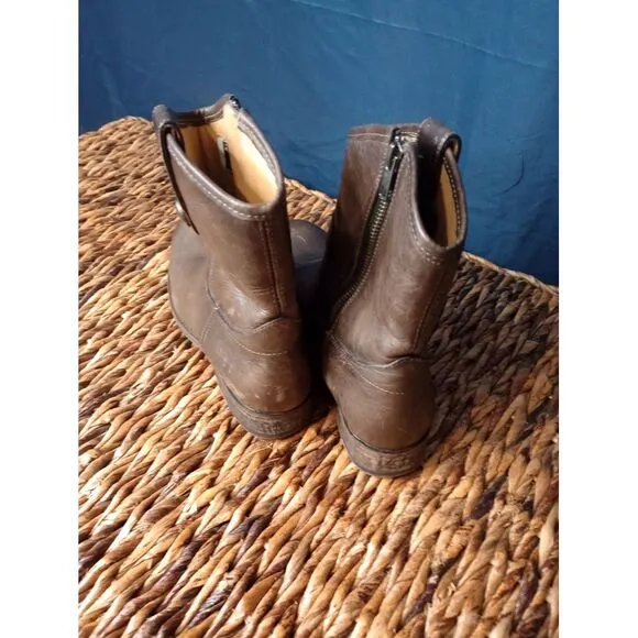 Ladies Frye 77908 Slate Melissa‎ Button Short Zip Leather. Boots 7.5M