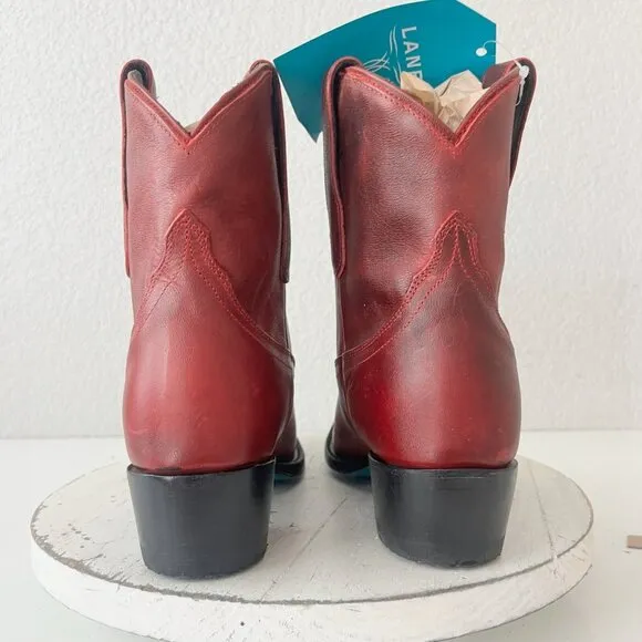 Lane EMMA JANE Womens Cowboy Bootie 8 Red Leather Western Cowgirl Short Boots