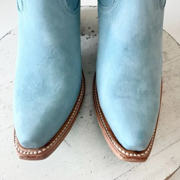 Lane EMMA JANE Womens Cowboy Boots 7 Western Light Blue Cowgirl Mid Calf Tall