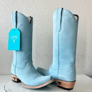 Lane EMMA JANE Womens Cowboy Boots 7 Western Light Blue Cowgirl Mid Calf Tall