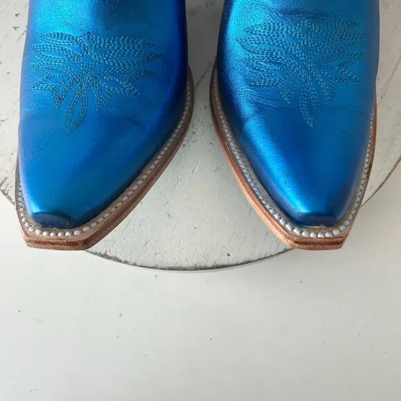 Lane SMOKESHOW Womens Cowboy Boots 10 Blue Leather Western Cowgirl Short Bootie