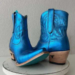 Lane SMOKESHOW Womens Cowboy Boots 10 Blue Leather Western Cowgirl Short Bootie