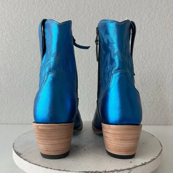 Lane SMOKESHOW Womens Cowboy Boots 10 Blue Leather Western Cowgirl Short Bootie