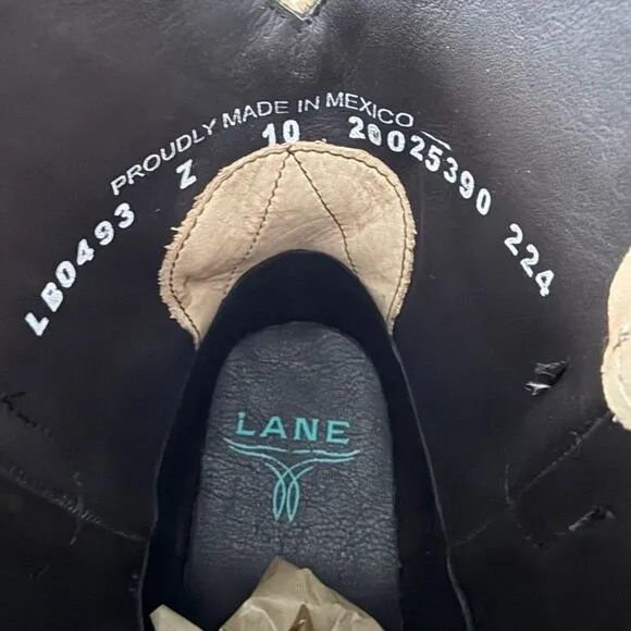 Lane LEXINGTON Womens Cowboy Bootie Sz 10 Sand and Stream Western Cowgirl Boots