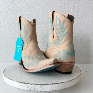 Lane LEXINGTON Womens Cowboy Bootie Sz 10 Sand and Stream Western Cowgirl Boots