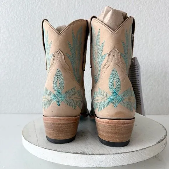 Lane LEXINGTON Womens Cowboy Bootie Sz 11 Sand and Stream Western Cowgirl Boots