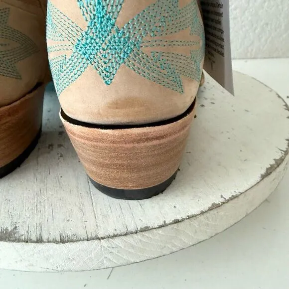 Lane LEXINGTON Womens Cowboy Bootie Sz 11 Sand and Stream Western Cowgirl Boots