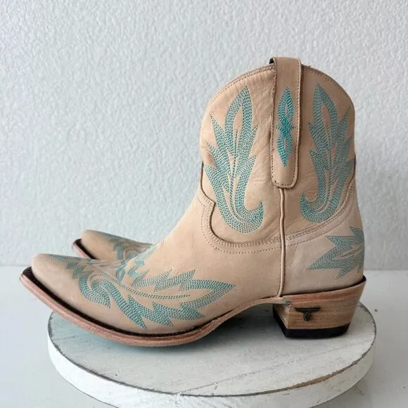 Lane LEXINGTON Womens Cowboy Bootie Sz 11 Sand and Stream Western Cowgirl Boots