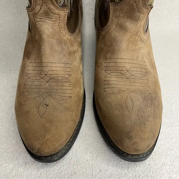 Laredo Leather Western Cowboy Boots-Brown-Men’s 9-Southwestern-Casual-Classic