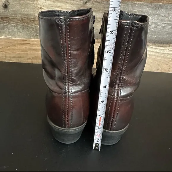 Laredo Long Haul Leather Black Cherry Zip Short Western Boot 62008 Men Sz 9.5 EW
