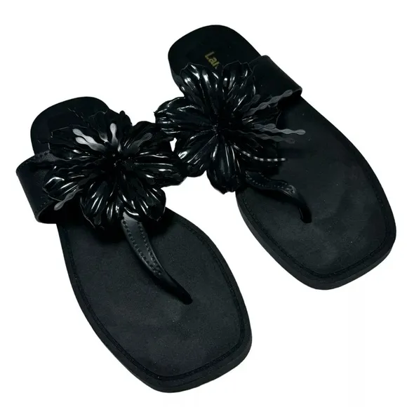 Larroude Hibiscus Sandals
